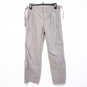 Y2K Margaret Howell Adjustable Sz 2 4 Cargo Utility Pants Crop Gray Straight Leg